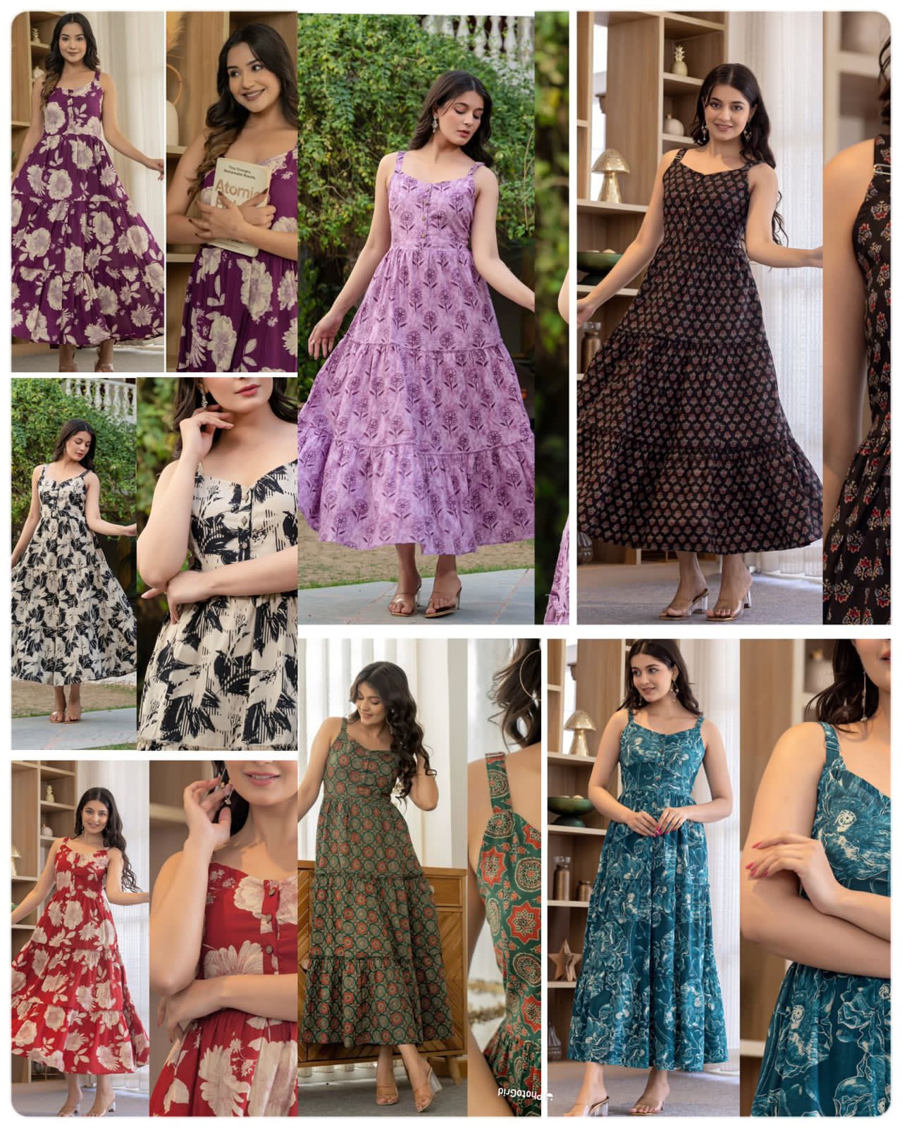 Premium Printed Flared Strappy Maxi Dress – Ultra-Soft Fabric & Effortless Everyday Elegance