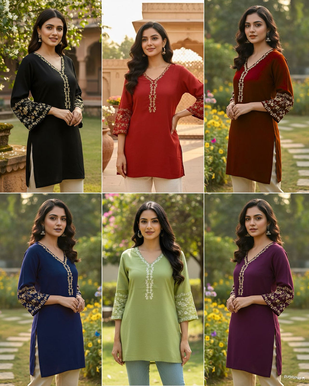 Premium Heavy Rayon Embroidered Short Kurti – Daily to Festive Essential