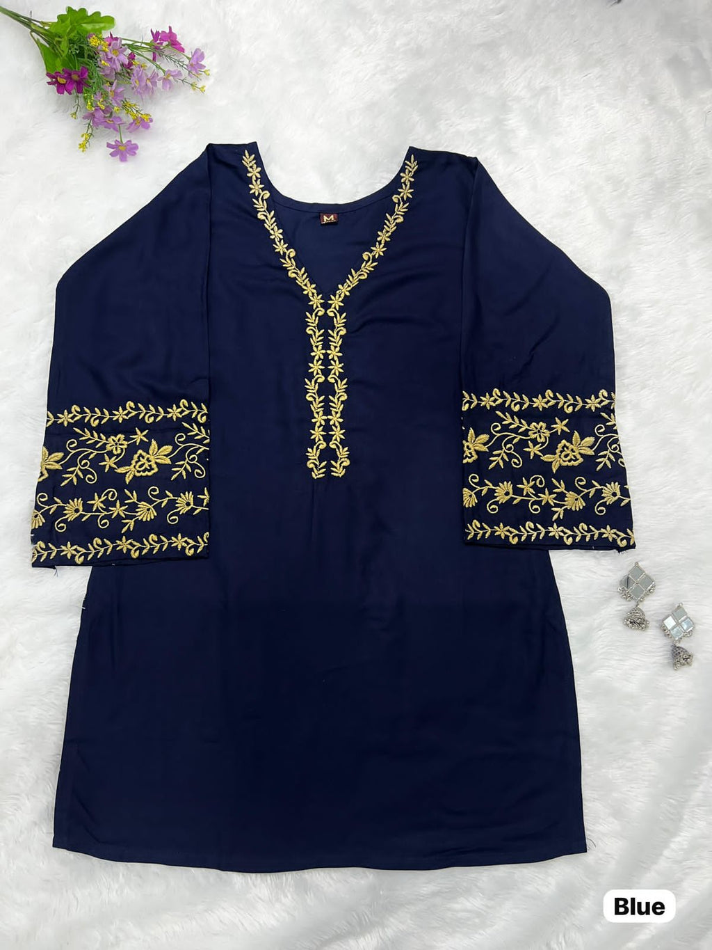 Premium Heavy Rayon Embroidered Short Kurti – Daily to Festive Essential