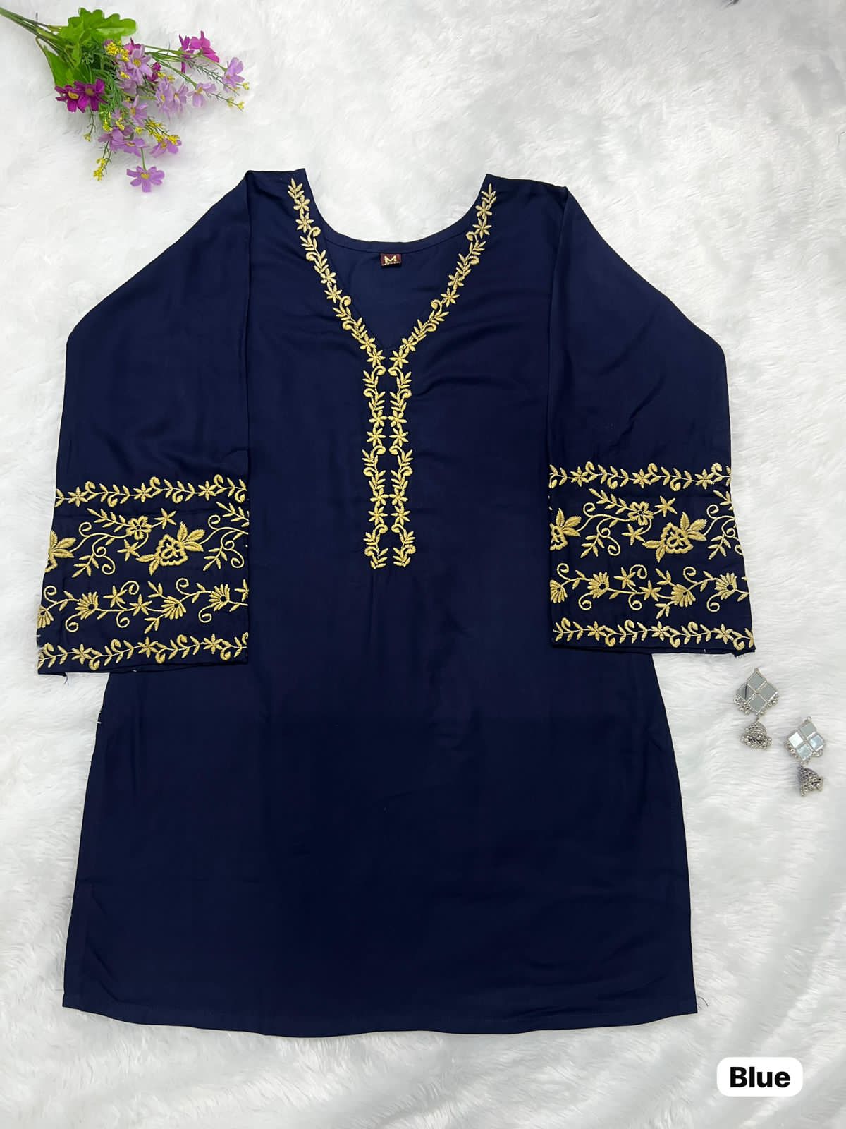 Premium Heavy Rayon Embroidered Short Kurti – Daily to Festive Essential