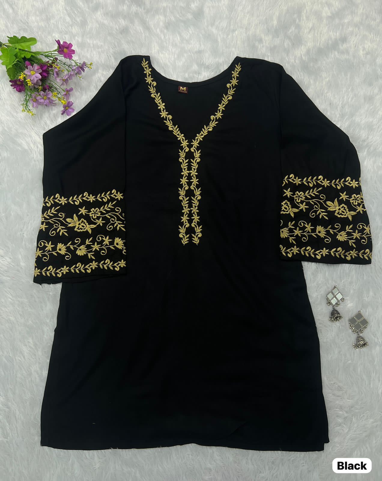 Premium Heavy Rayon Embroidered Short Kurti – Daily to Festive Essential