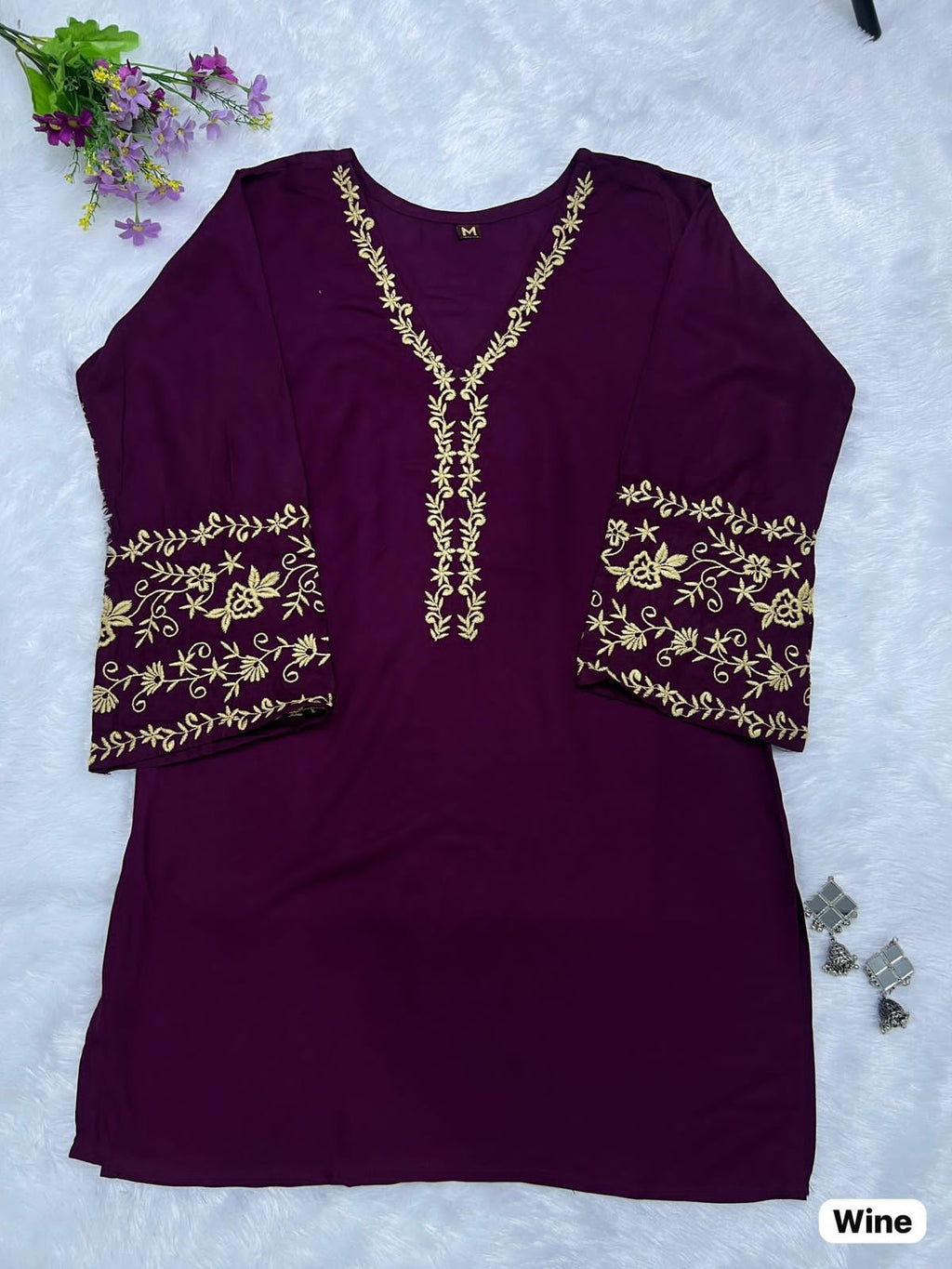 Premium Heavy Rayon Embroidered Short Kurti – Daily to Festive Essential