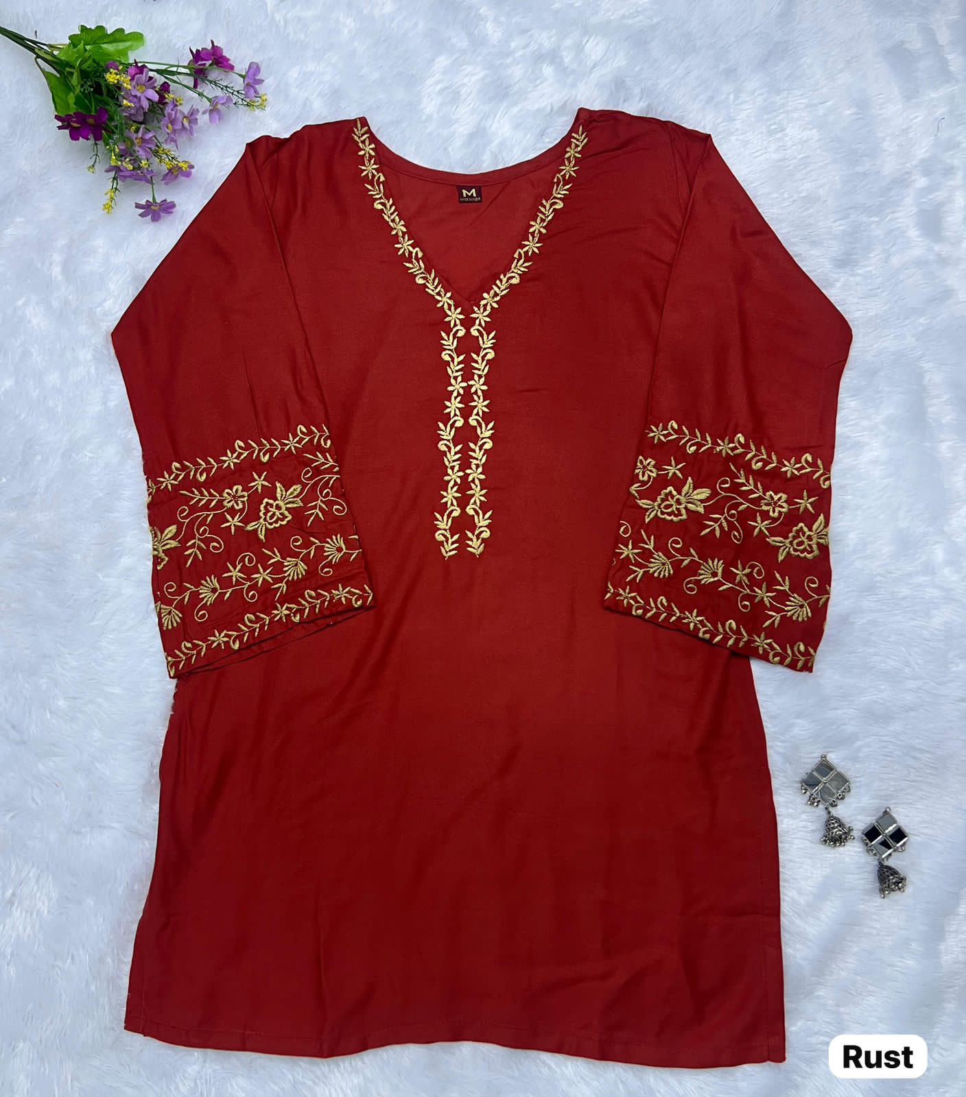 Premium Heavy Rayon Embroidered Short Kurti – Daily to Festive Essential