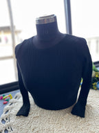 Premium Wool-Blend Stretch Knit Winter Blouse – Warm Slim-Fit Thermal Crop Top