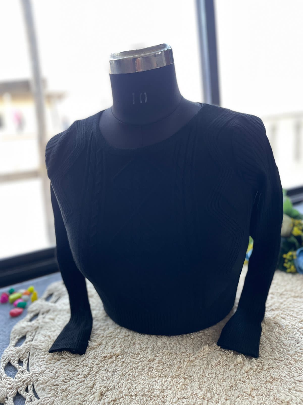 Premium Wool-Blend Stretch Knit Winter Blouse – Warm Slim-Fit Thermal Crop Top