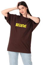 Believe Oversized Motivational Tee for Women