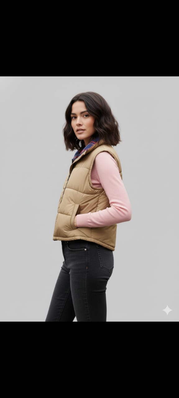 Women’s Reversible Sleeveless Puffer Jacket – Ultra-Warm Lightweight Winter Travel Vest