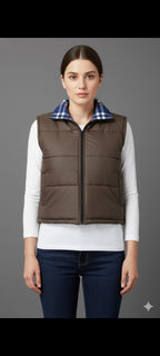 Women’s Reversible Sleeveless Puffer Jacket – Ultra-Warm Lightweight Winter Travel Vest