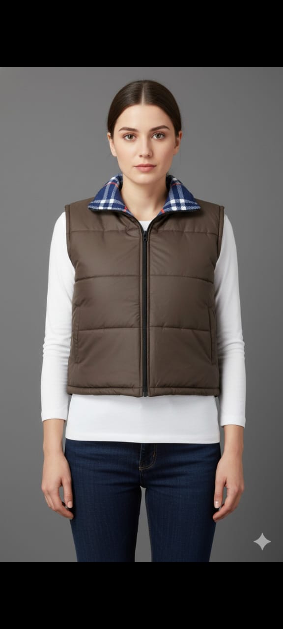 Women’s Reversible Sleeveless Puffer Jacket – Ultra-Warm Lightweight Winter Travel Vest