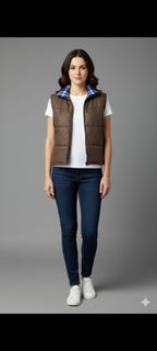 Women’s Reversible Sleeveless Puffer Jacket – Ultra-Warm Lightweight Winter Travel Vest