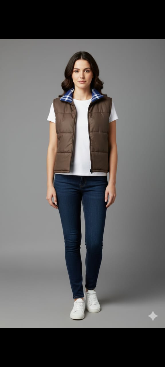 Women’s Reversible Sleeveless Puffer Jacket – Ultra-Warm Lightweight Winter Travel Vest