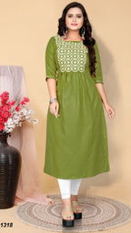 Premium Cotton Hand-Embroidered Kurti for Everyday Comfort & Style
