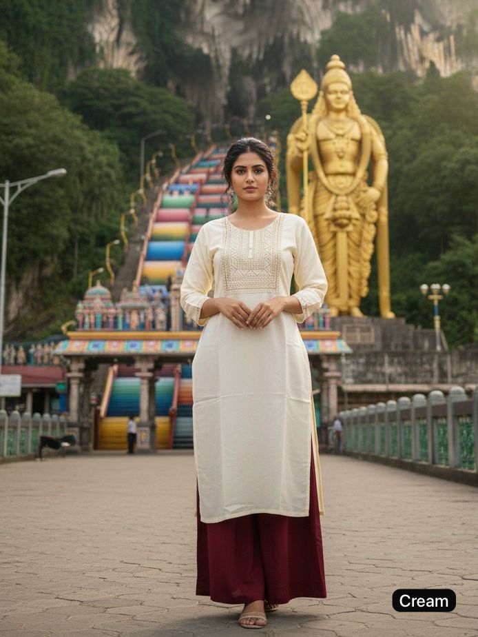 Premium Rayon Straight Embroidered Kurti for Festive & Everyday Elegance