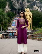 Premium Rayon Straight Embroidered Kurti for Festive & Everyday Elegance