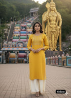 Premium Rayon Straight Embroidered Kurti for Festive & Everyday Elegance