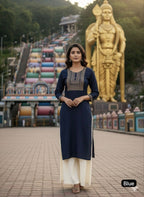 Premium Rayon Straight Embroidered Kurti for Festive & Everyday Elegance