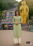 Premium Rayon Straight Embroidered Kurti for Festive & Everyday Elegance