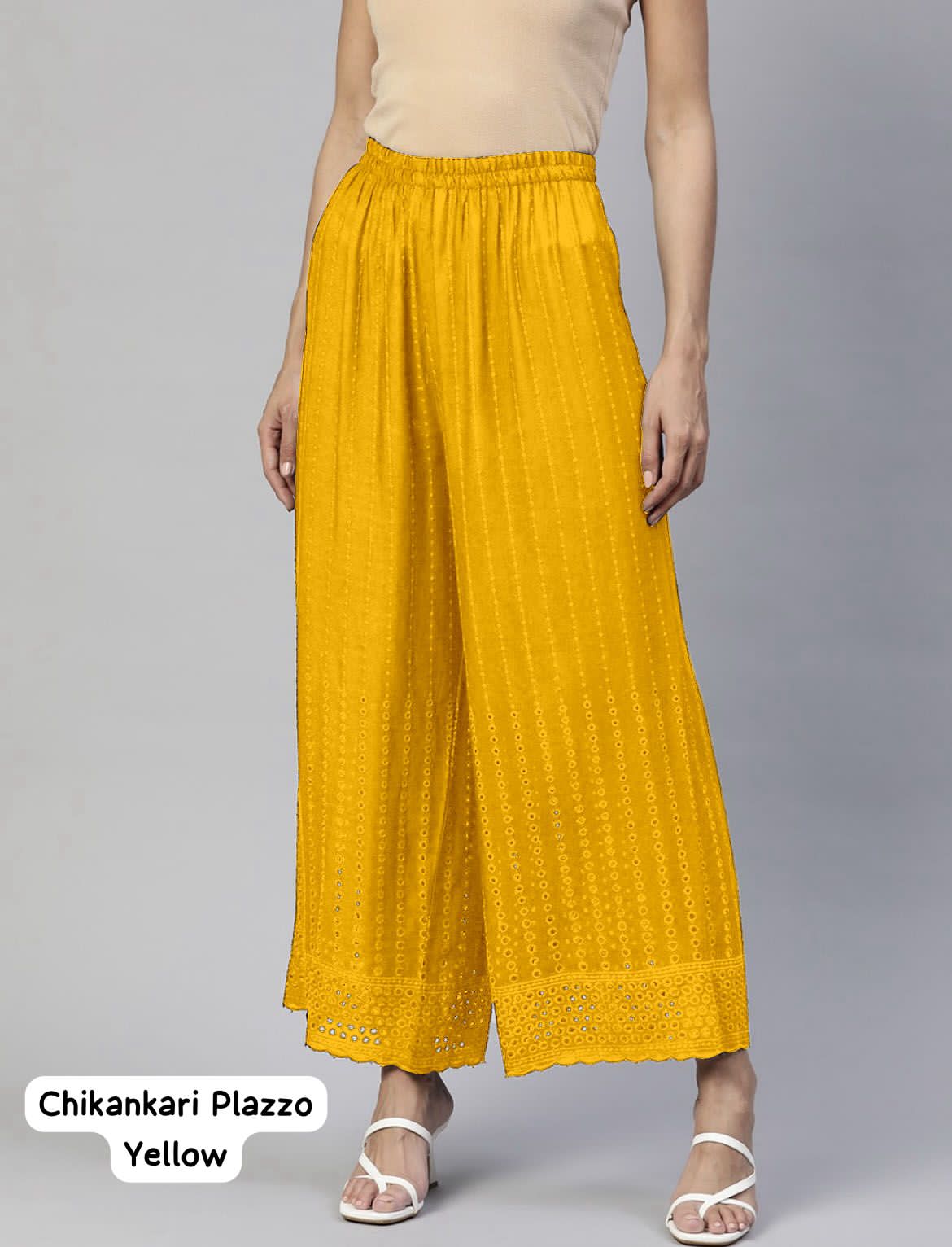 Premium Chikankari Embroidered Plazzo for Everyday Elegance & Comfort