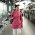 Premium Embroidered Rayon Short Top With Pleated Designer Pattern