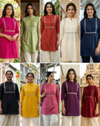 Premium Embroidered Rayon Short Top With Pleated Designer Pattern