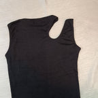 Ribbed One-Shoulder Cutout Crop Top