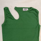 Ribbed One-Shoulder Cutout Crop Top