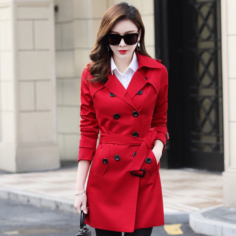 EleganceEra Women’s Double-Breasted Trench Dress