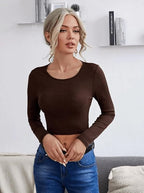 Ribbed Wrap-Tie Back Crop Top for Women – Chic, Stretchy & Ultra-Trendy Fit
