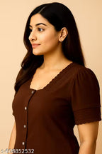 Women’s Elegant Textured Button-Down Top – Soft, Breathable & Perfect for Everyday Chic