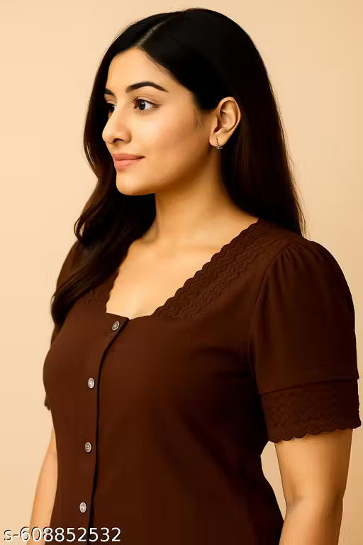 Women’s Elegant Textured Button-Down Top – Soft, Breathable & Perfect for Everyday Chic