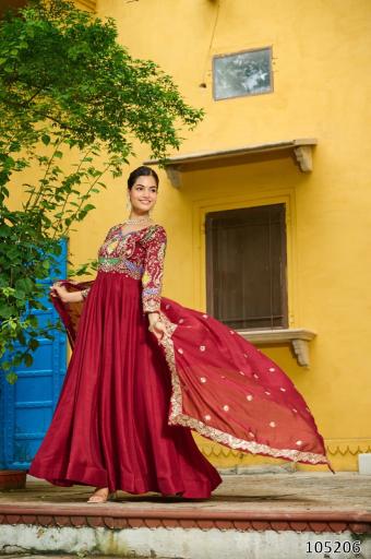 Royal Embroidered Anarkali Gown With Dupatta