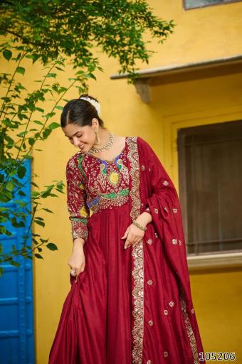 Royal Embroidered Anarkali Gown With Dupatta