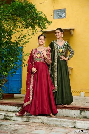 Royal Embroidered Anarkali Gown With Dupatta