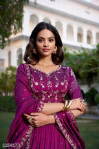 Royal Hand-Embroidered Bridal & Partywear Lehenga Set e