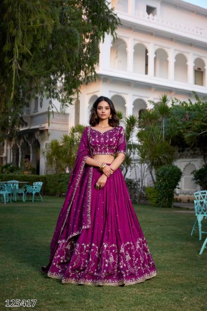Royal Hand-Embroidered Bridal & Partywear Lehenga Set e