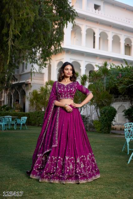 Royal Hand-Embroidered Bridal & Partywear Lehenga Set e