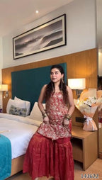 Designer Heavy Embroidered Sharara Suit | Luxury Wedding & Festive Wear Outfit