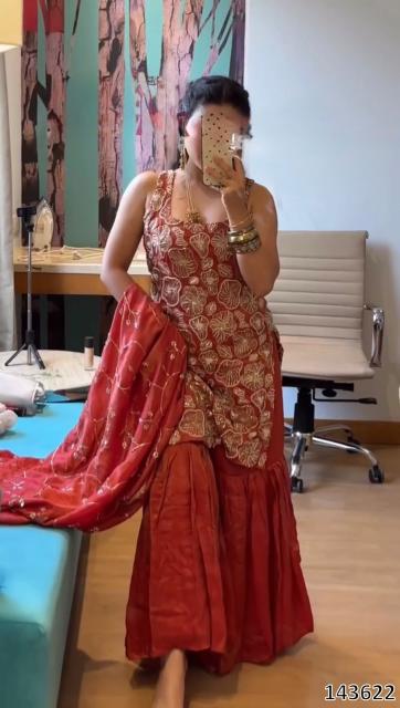 Designer Heavy Embroidered Sharara Suit | Luxury Wedding & Festive Wear Outfit