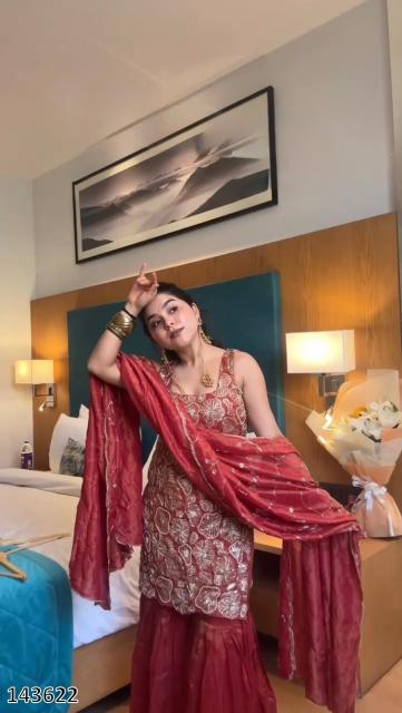 Designer Heavy Embroidered Sharara Suit | Luxury Wedding & Festive Wear Outfit