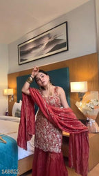 Designer Heavy Embroidered Sharara Suit | Luxury Wedding & Festive Wear Outfit