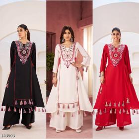 Elegant Embroidered Tassel Co-Ord Set – Premium Festive Wear for Women
