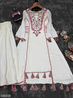 Elegant Embroidered Tassel Co-Ord Set – Premium Festive Wear for Women