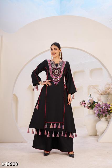 Elegant Embroidered Tassel Co-Ord Set – Premium Festive Wear for Women