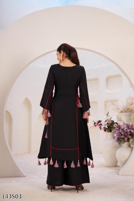 Elegant Embroidered Tassel Co-Ord Set – Premium Festive Wear for Women