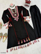 Elegant Embroidered Tassel Co-Ord Set – Premium Festive Wear for Women