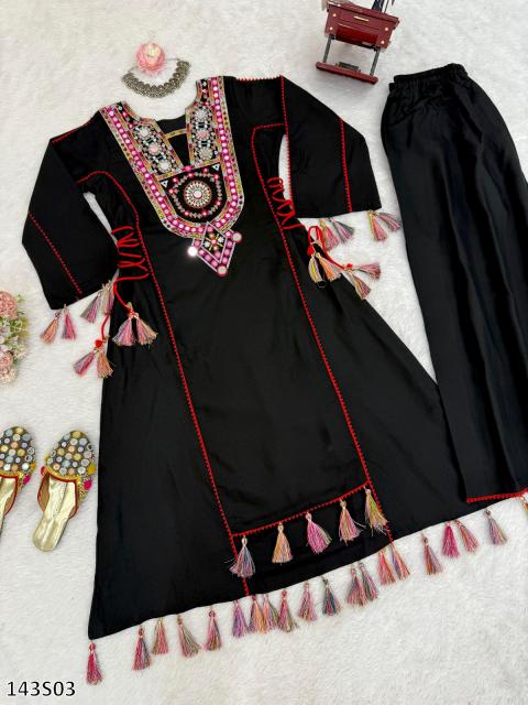 Elegant Embroidered Tassel Co-Ord Set – Premium Festive Wear for Women