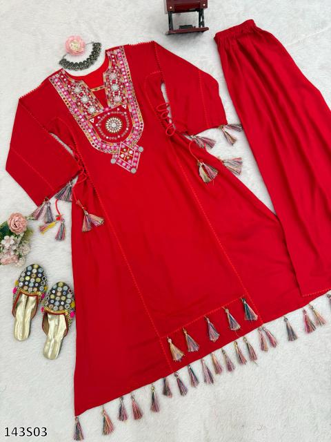Elegant Embroidered Tassel Co-Ord Set – Premium Festive Wear for Women