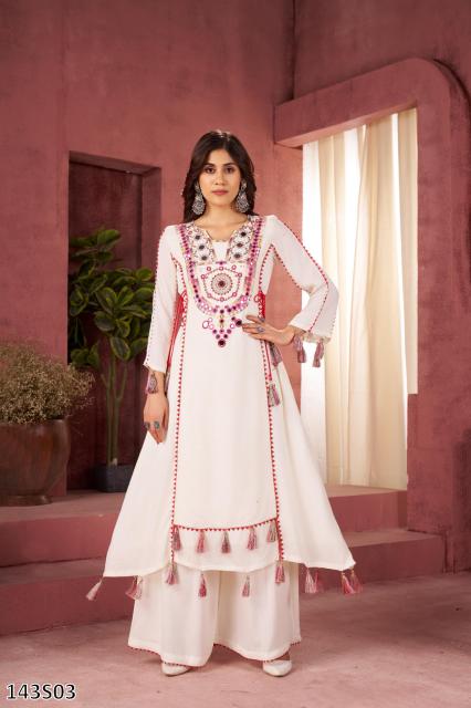 Elegant Embroidered Tassel Co-Ord Set – Premium Festive Wear for Women