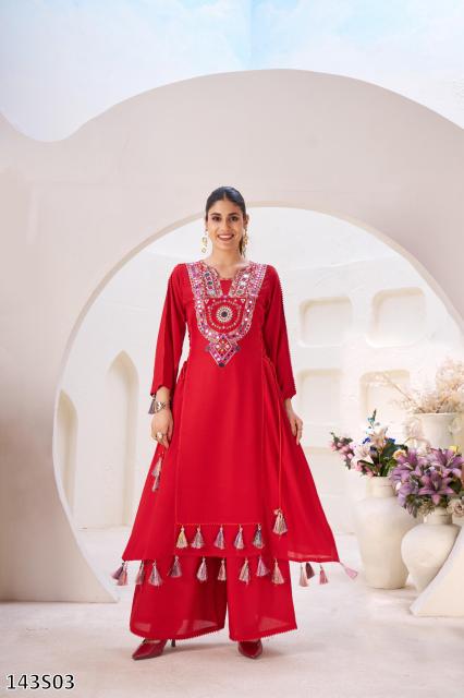Elegant Embroidered Tassel Co-Ord Set – Premium Festive Wear for Women