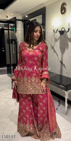 Premium Designer Embroidered Sharara Suit Set – Luxury Party & Wedding Wear